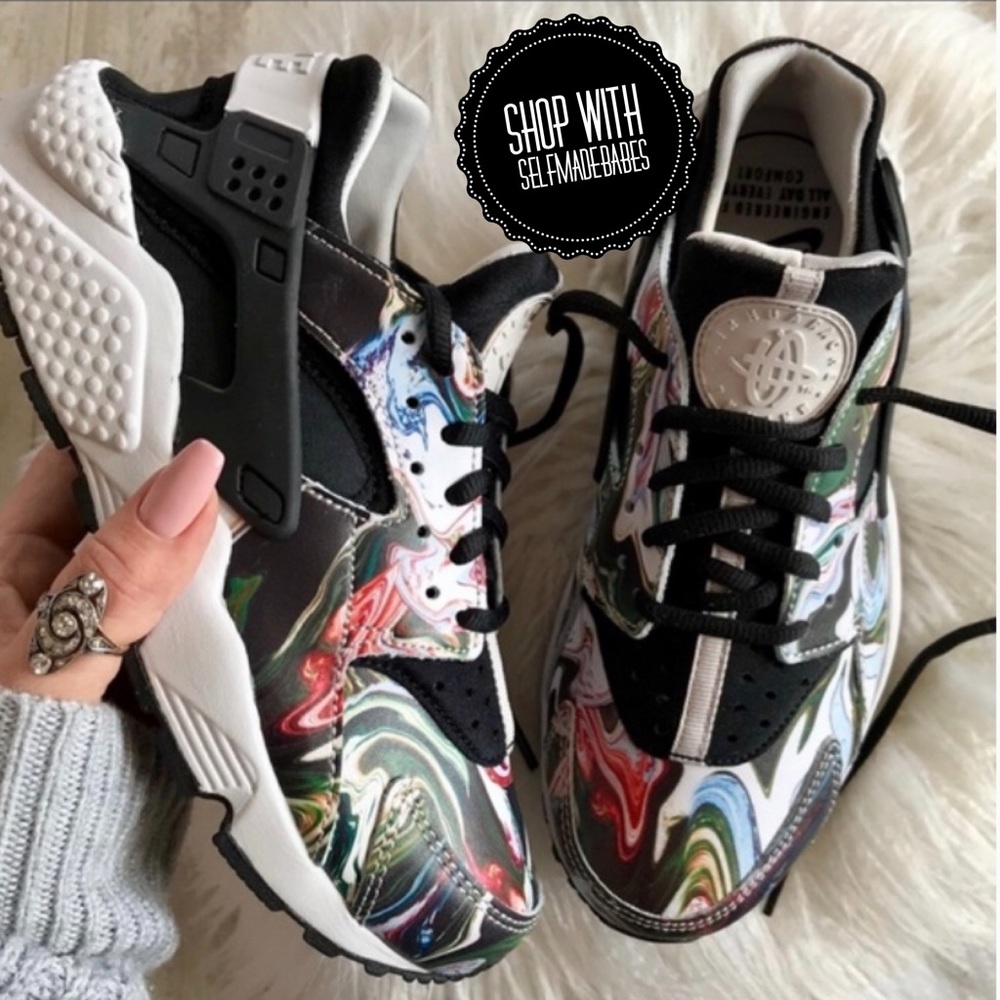 NWT NIKE HUARACHE RUN PREMIUM MARBLE PRINT US 6.5